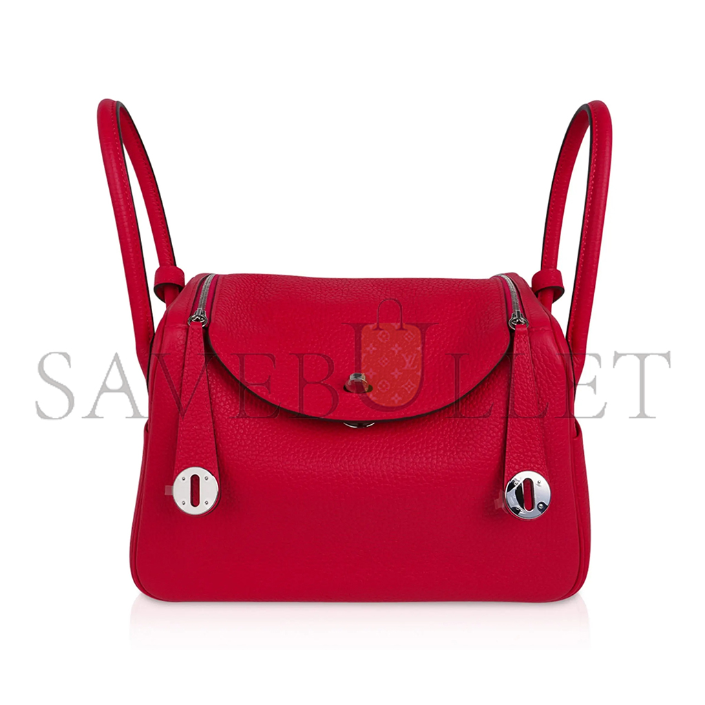 H**mes lindy 26 bag rose extreme clemence leather with palladium hardware (26*17.25*13cm)